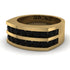 Black Diamond Double Row Wedding Band - Kai No. 7