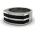 Black Diamond Double Row Wedding Band - Kai No. 9