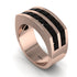 Black Diamond Double Row Wedding Band - Kai No. 8