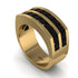 Black Diamond Double Row Wedding Band - Kai No. 7
