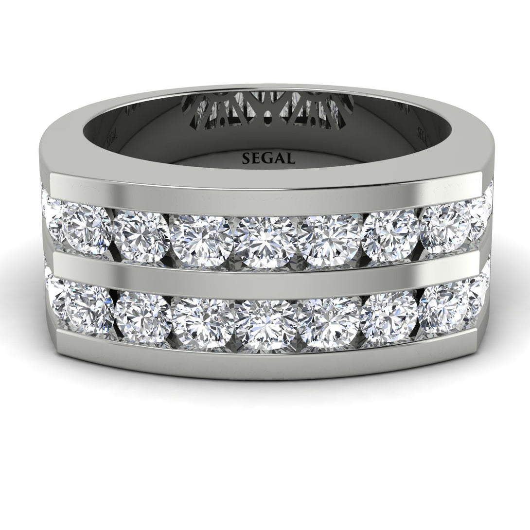 Diamond Double Row Wedding Band - Kai No. 3