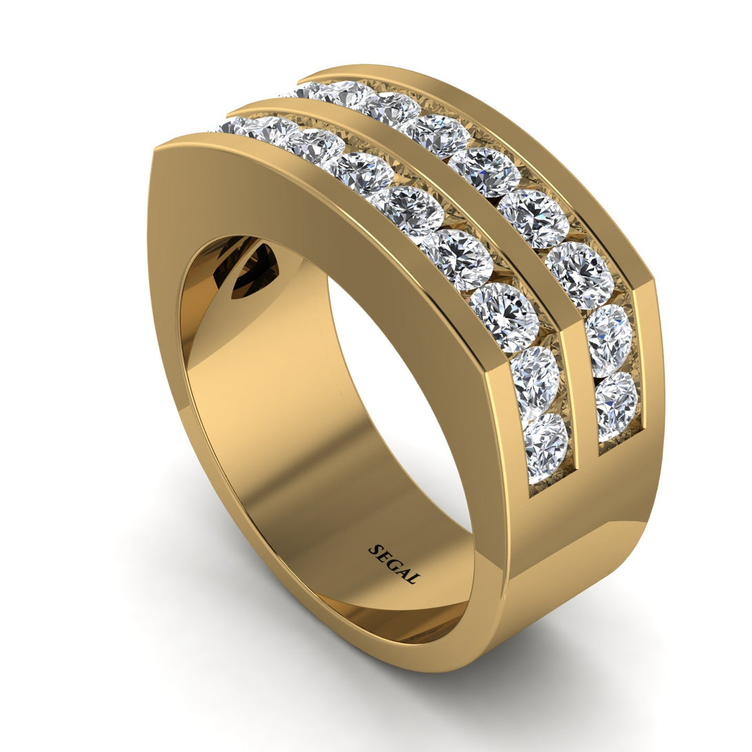 Diamond Double Row Wedding Band - Kai No. 1