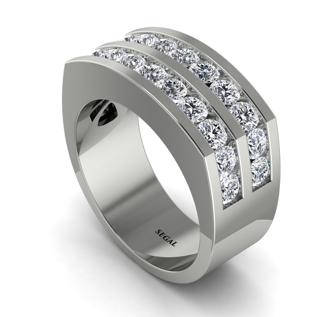 Diamond Double Row Wedding Band - Kai No. 3