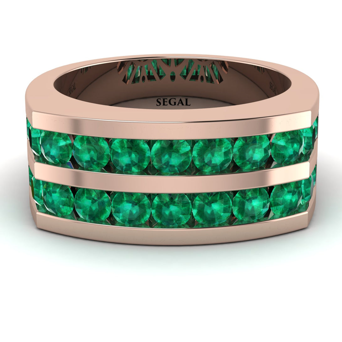 Emerald Double Row Wedding Band - Kai No. 5