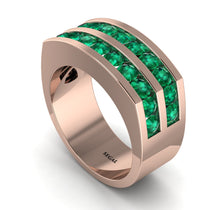 Emerald Double Row Wedding Band - Kai No. 5 image 1
