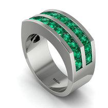 Emerald Double Row Wedding Band - Kai No. 6 image 1
