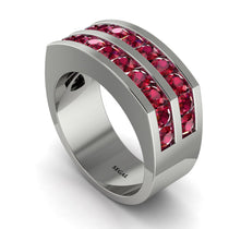 Ruby Double Row Wedding Band - Kai No. 12 image 1