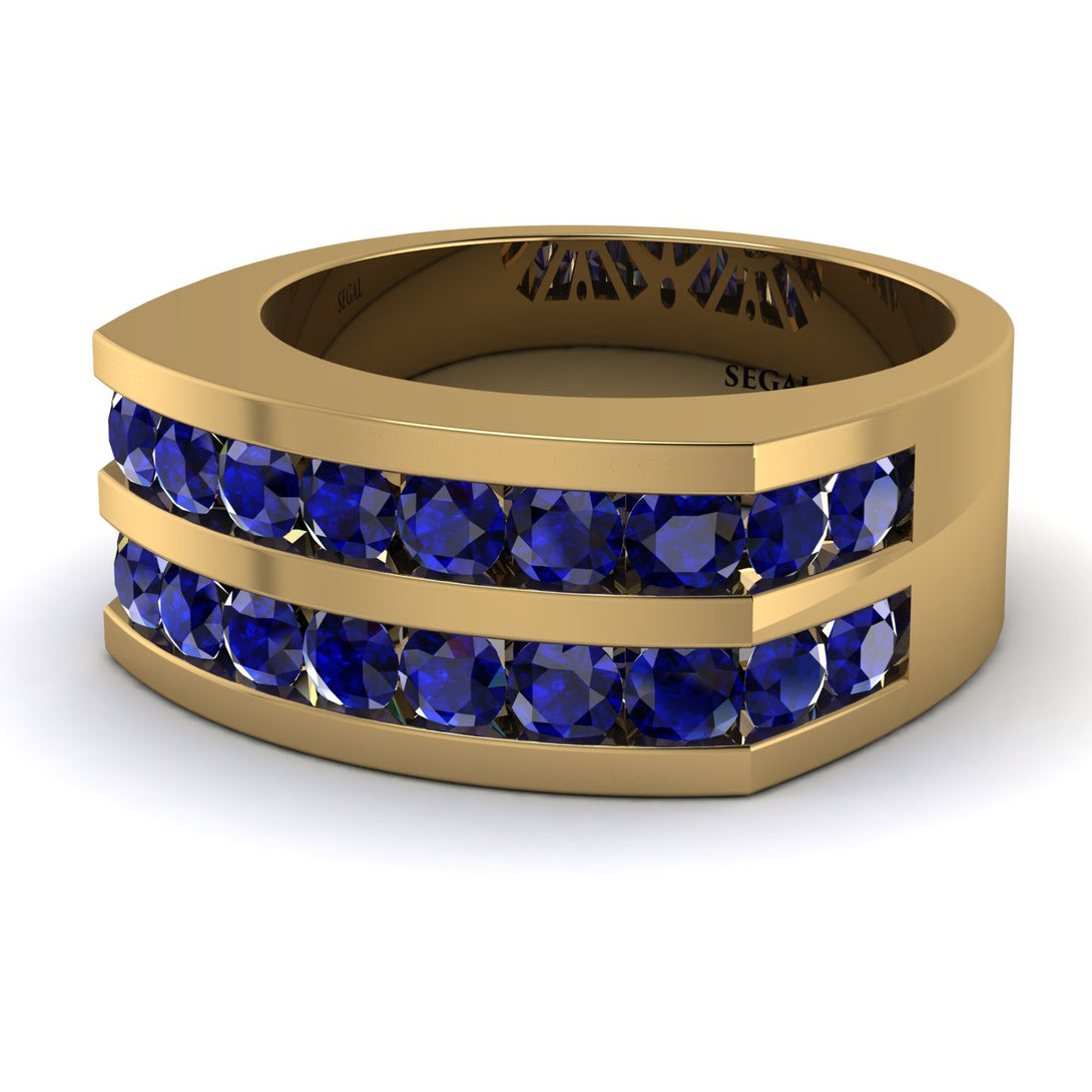 Sapphire Double Row Wedding Band - Kai No. 13
