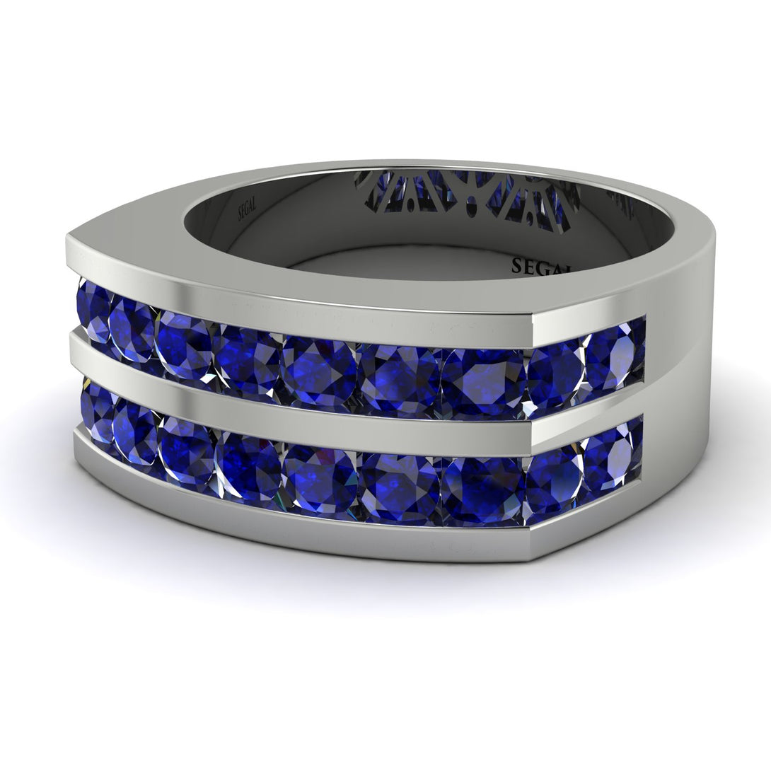 Sapphire Double Row Wedding Band - Kai No. 15
