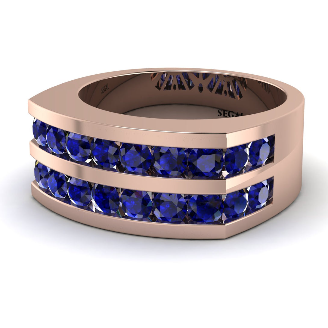 Sapphire Double Row Wedding Band - Kai No. 14