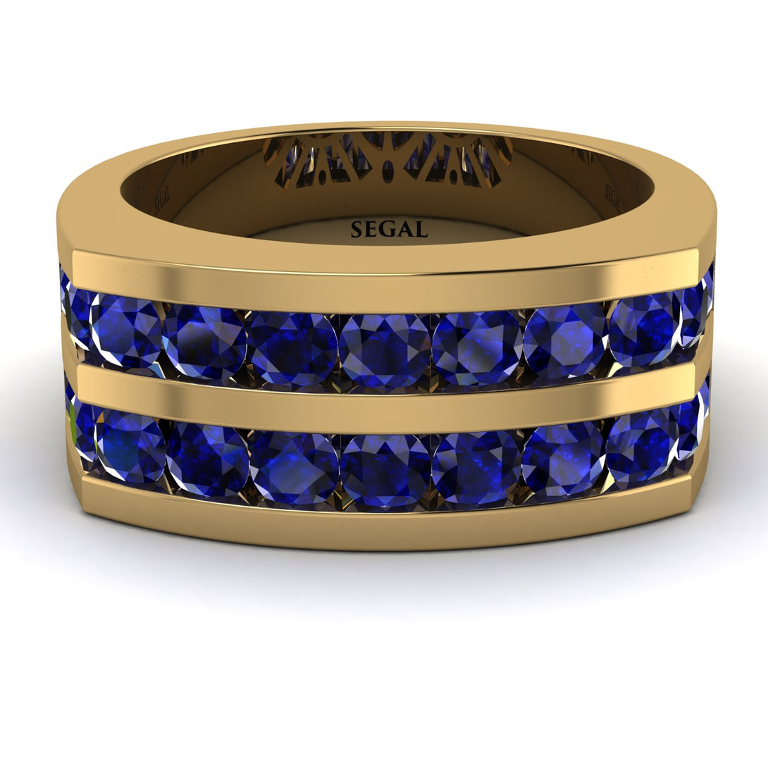 Sapphire Double Row Wedding Band - Kai No. 13