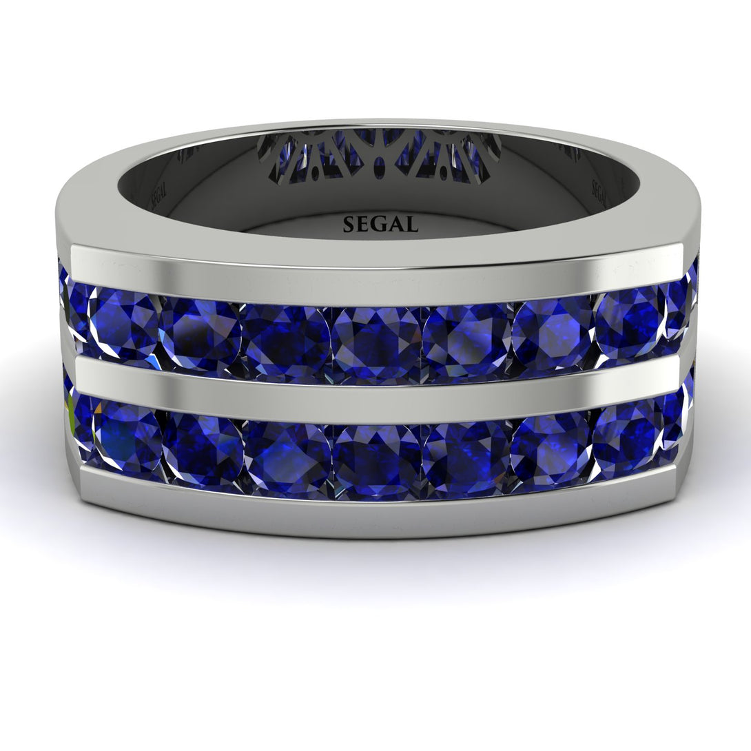 Sapphire Double Row Wedding Band - Kai No. 15