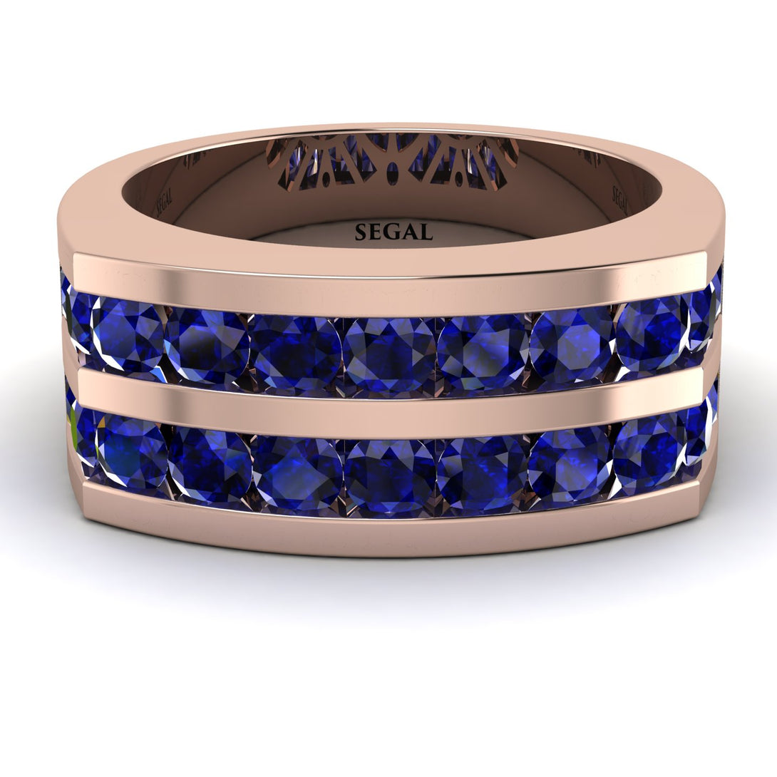Sapphire Double Row Wedding Band - Kai No. 14