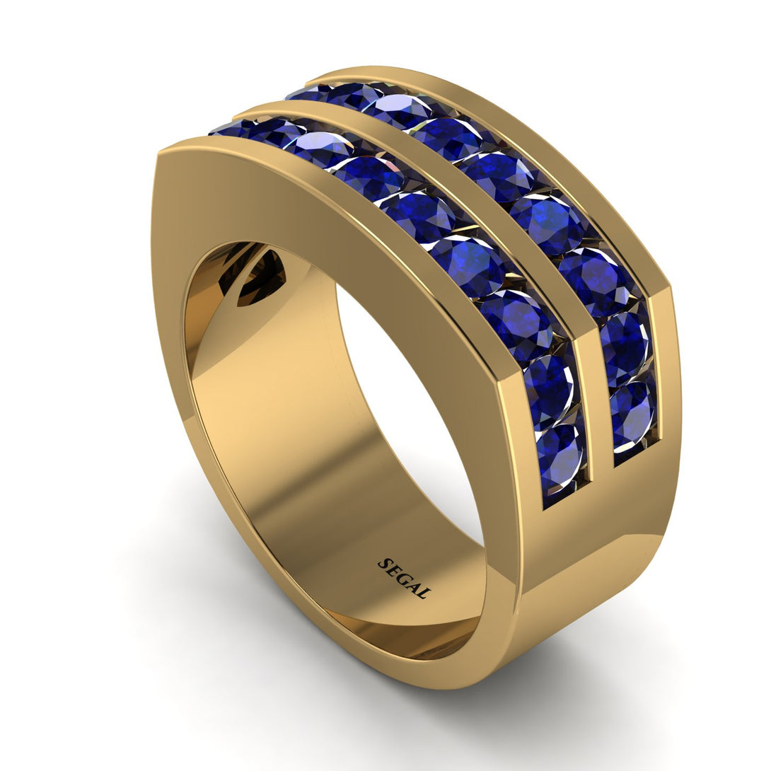 Sapphire Double Row Wedding Band - Kai No. 13