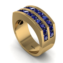 Sapphire Double Row Wedding Band - Kai No. 13 image 1