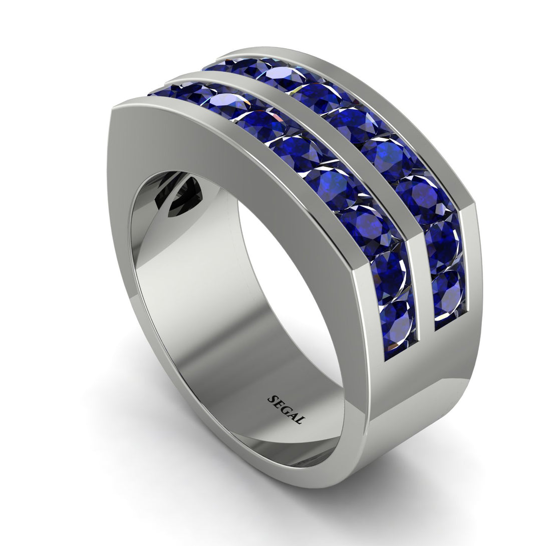 Sapphire Double Row Wedding Band - Kai No. 15
