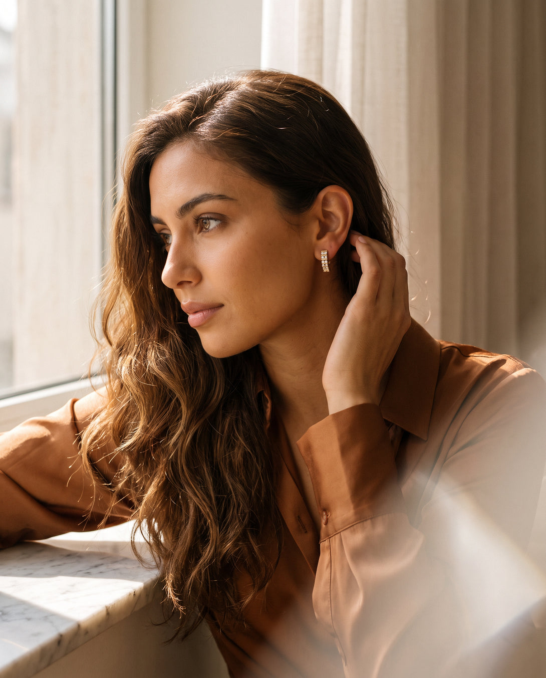 Diamond Minimalist Earrings - Elliot No. 1
