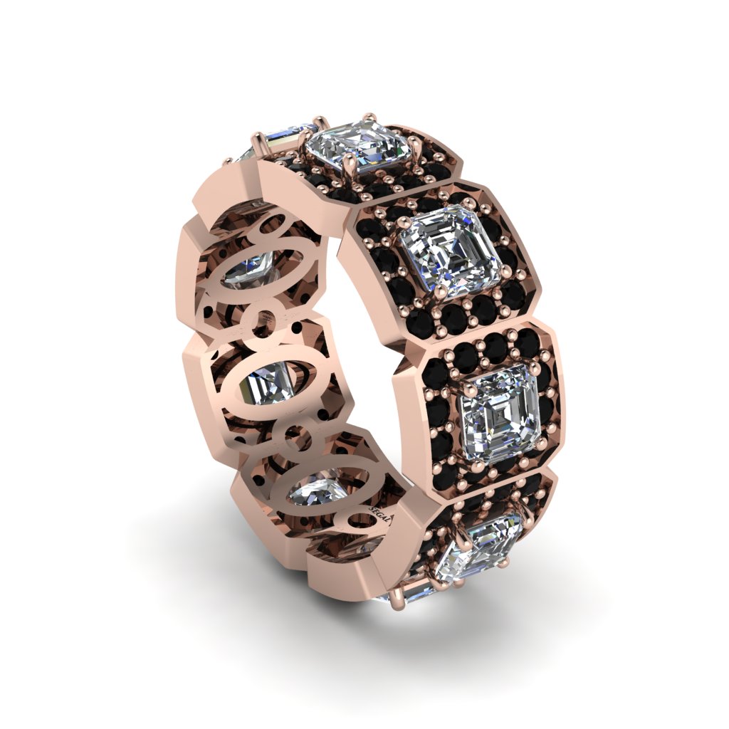 Emerald-Cut Diamond Eternity Wedding Ring - Fatima No. 32