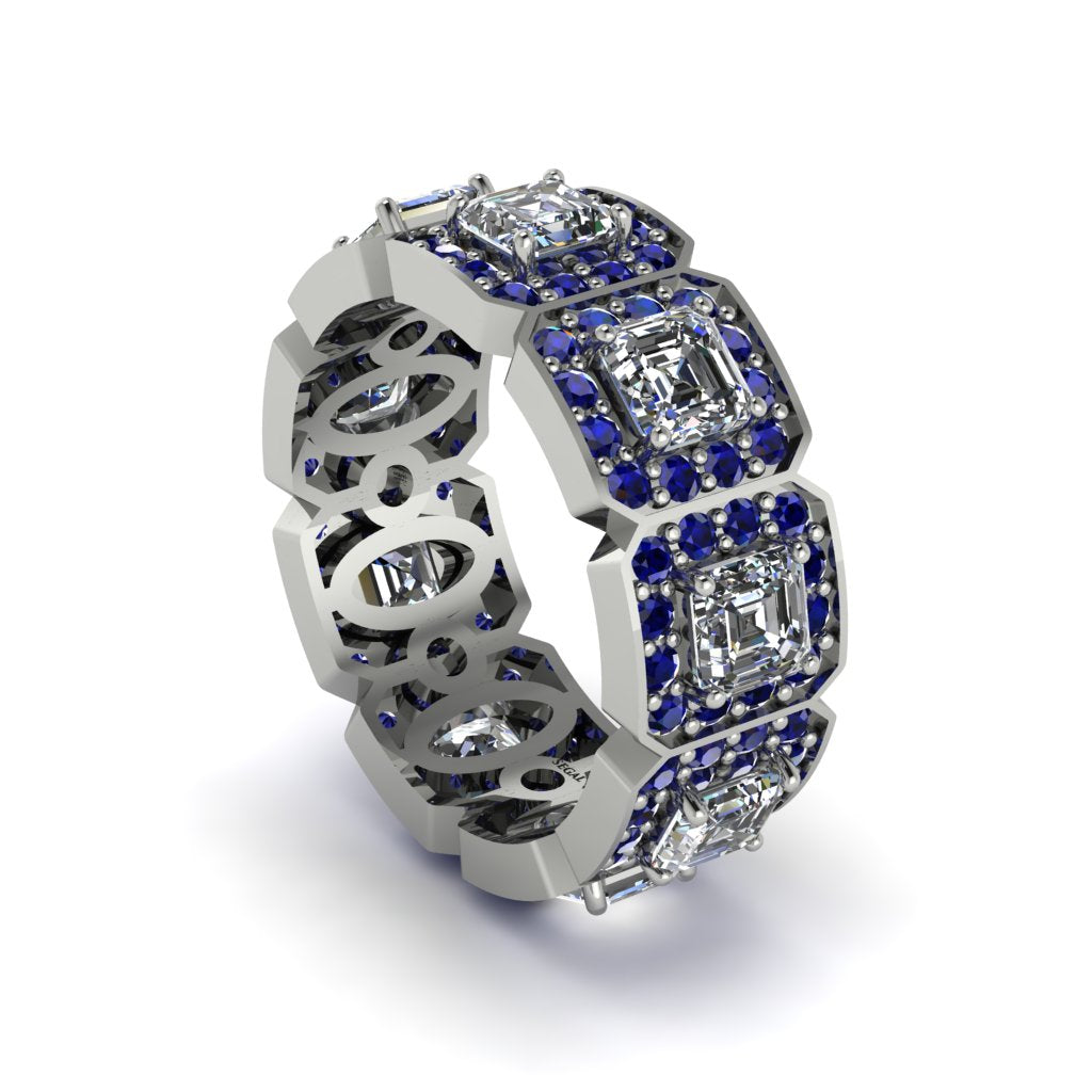 Emerald-Cut Diamond Eternity Wedding Ring - Fatima No. 63