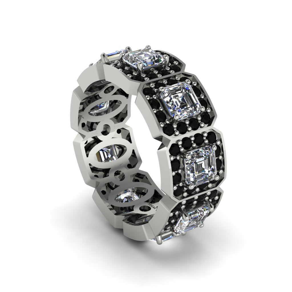 Emerald-Cut Diamond Eternity Wedding Ring - Fatima No. 33
