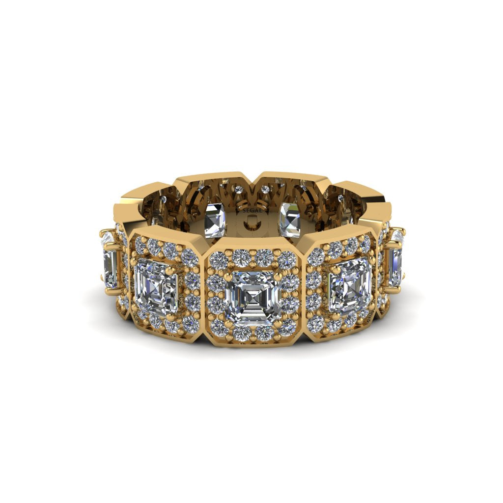 Emerald-Cut Diamond Eternity Wedding Ring - Fatima No. 1