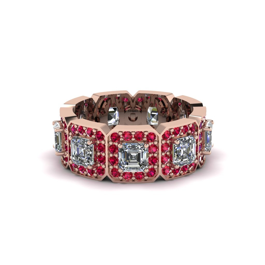 Emerald-Cut Diamond Eternity Wedding Ring - Fatima No. 47