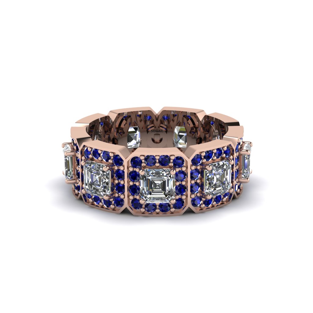 Emerald-Cut Diamond Eternity Wedding Ring - Fatima No. 62