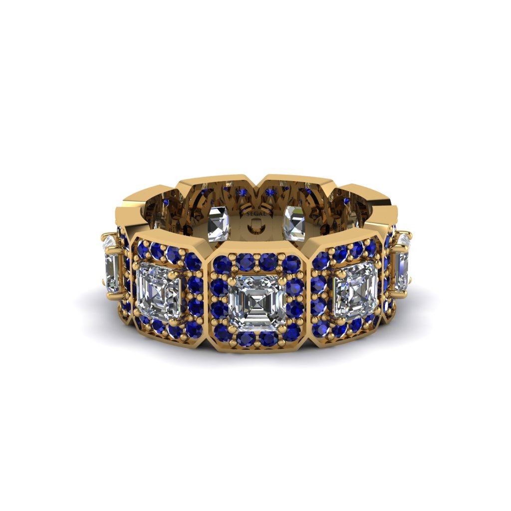 Emerald-Cut Diamond Eternity Wedding Ring - Fatima No. 61