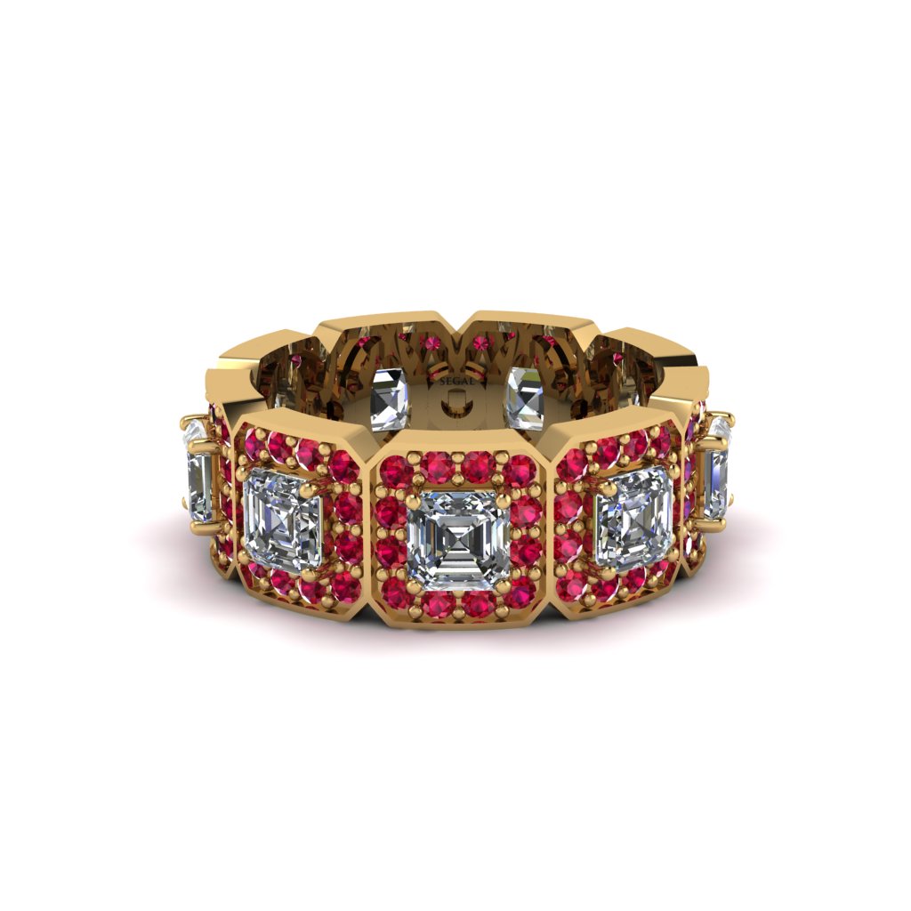 Emerald-Cut Diamond Eternity Wedding Ring - Fatima No. 46