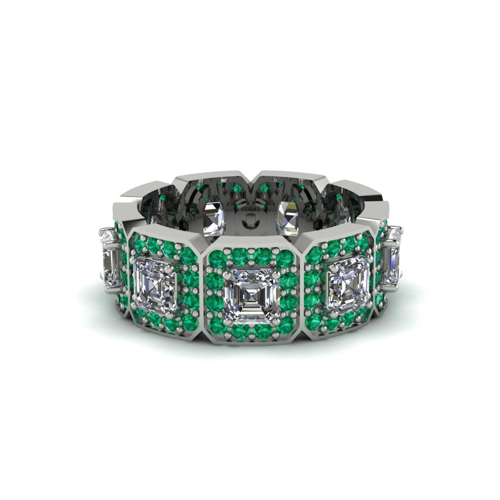 Emerald-Cut Diamond Eternity Wedding Ring - Fatima No. 18