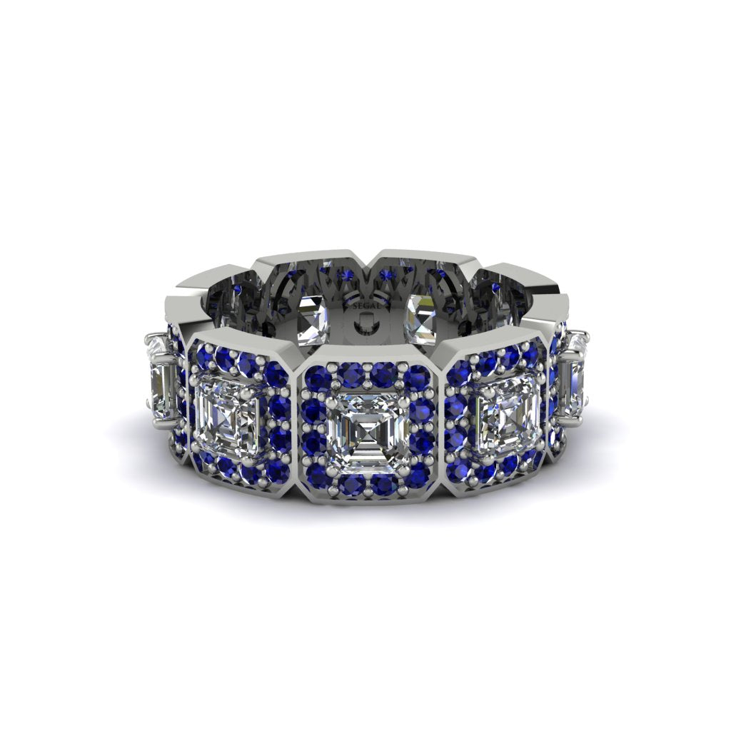 Emerald-Cut Diamond Eternity Wedding Ring - Fatima No. 63