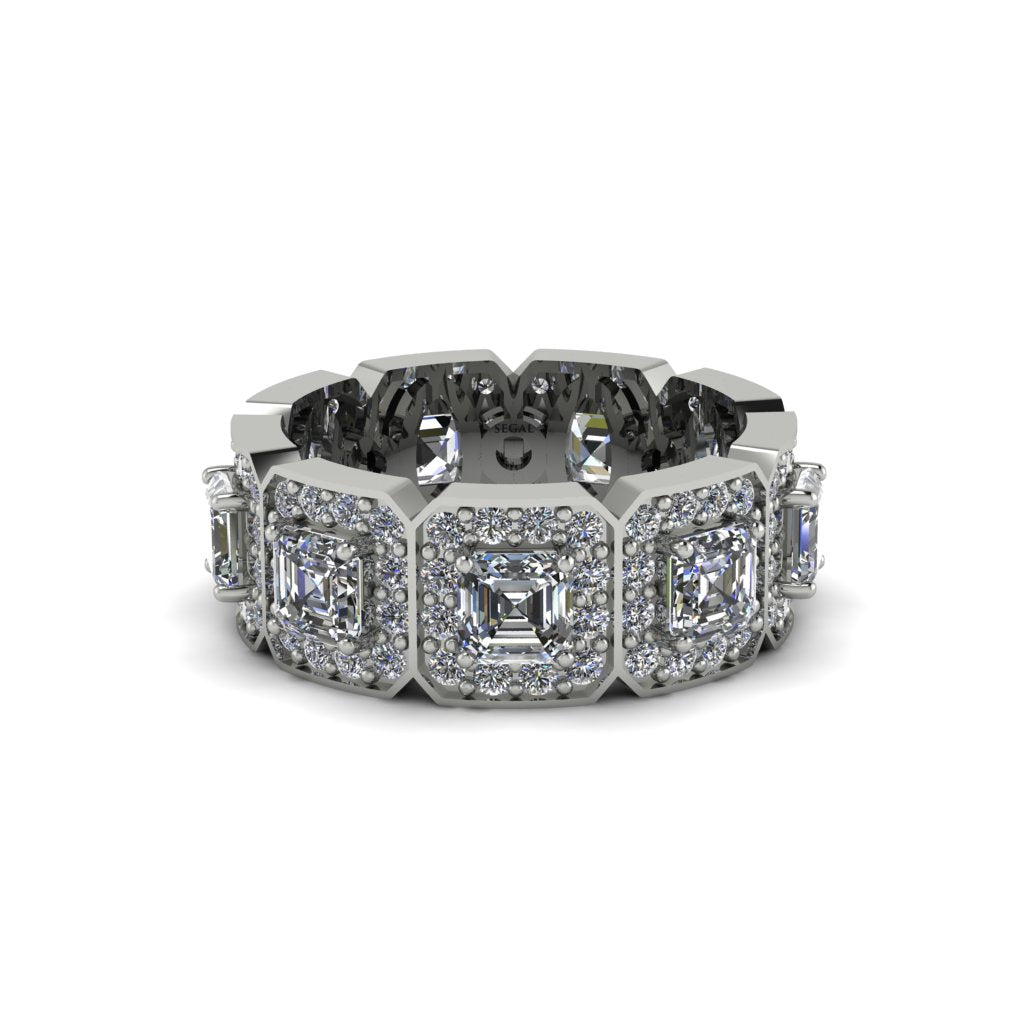 Emerald-Cut Diamond Eternity Wedding Ring - Fatima No. 3