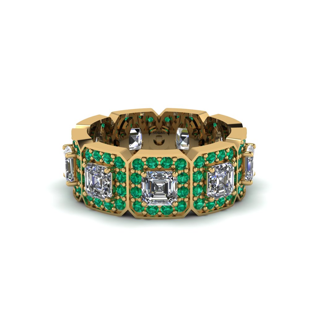Emerald-Cut Diamond Eternity Wedding Ring - Fatima No. 16