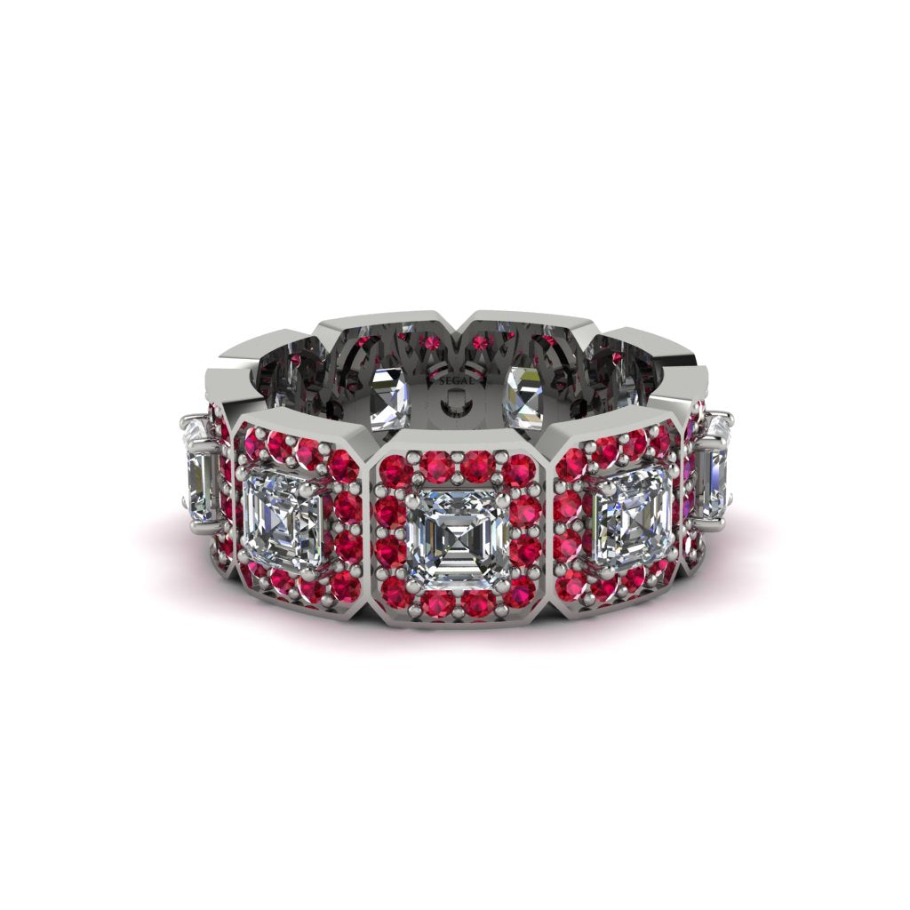 Emerald-Cut Diamond Eternity Wedding Ring - Fatima No. 48