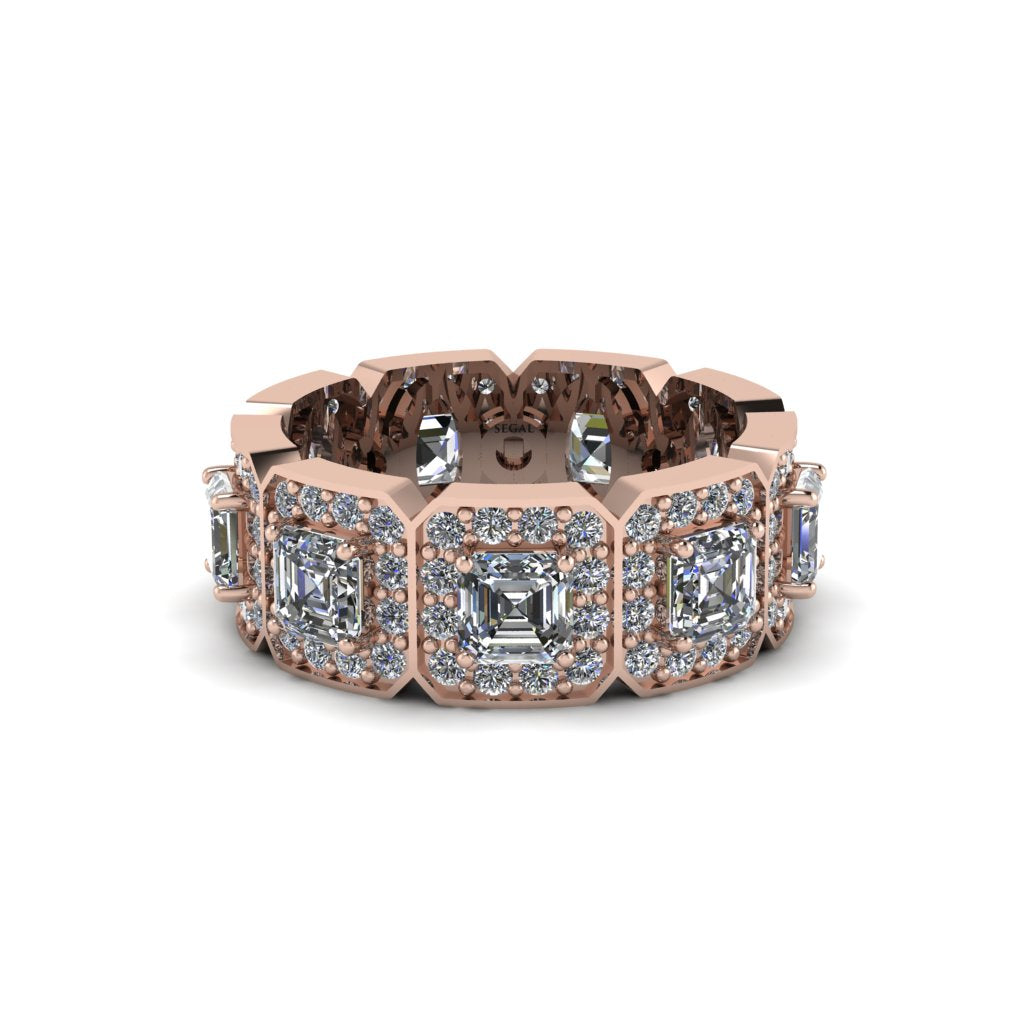 Emerald-Cut Diamond Eternity Wedding Ring - Fatima No. 2