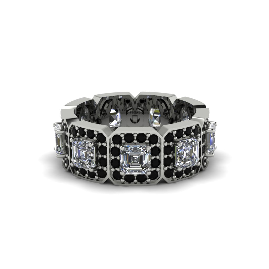 Emerald-Cut Diamond Eternity Wedding Ring - Fatima No. 33