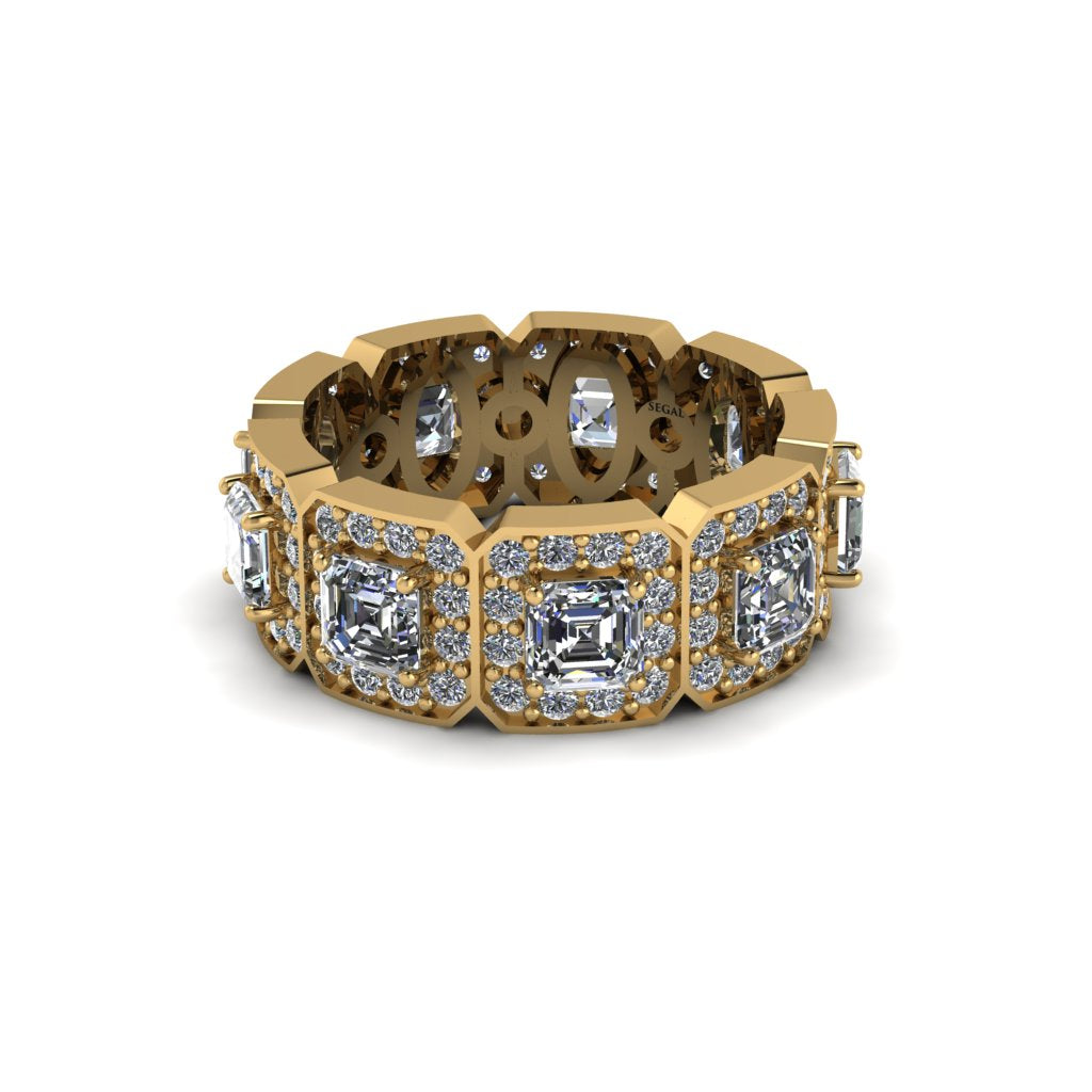 Emerald-Cut Diamond Eternity Wedding Ring - Fatima No. 1