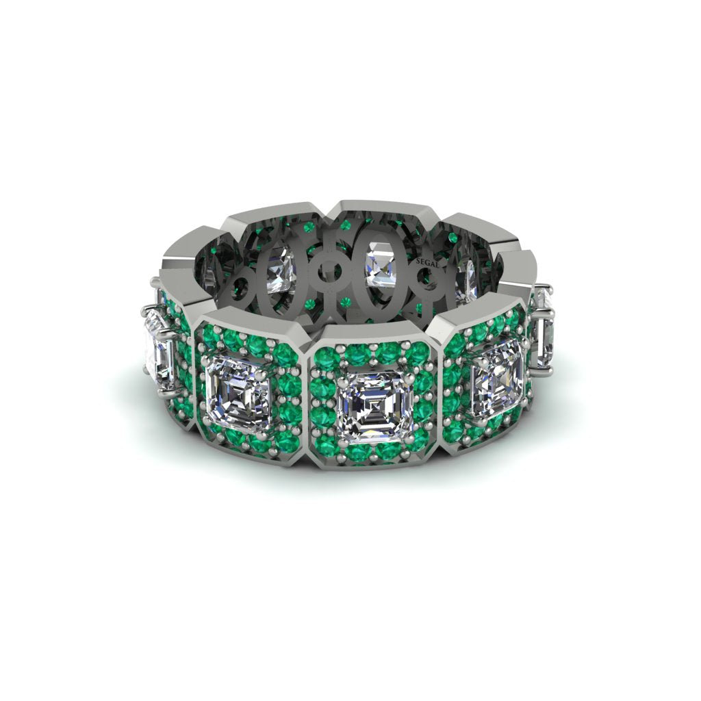 Emerald-Cut Diamond Eternity Wedding Ring - Fatima No. 18