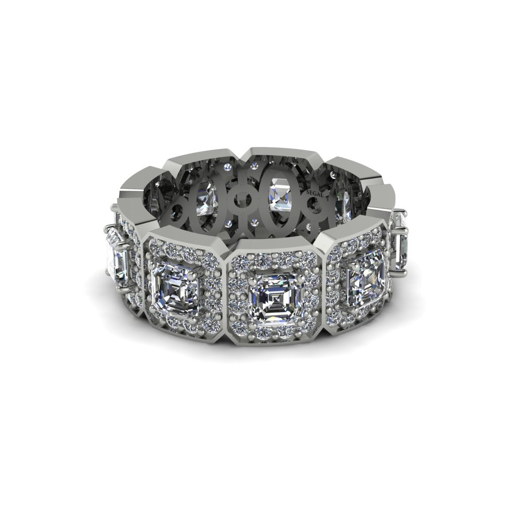 Emerald-Cut Diamond Eternity Wedding Ring - Fatima No. 3