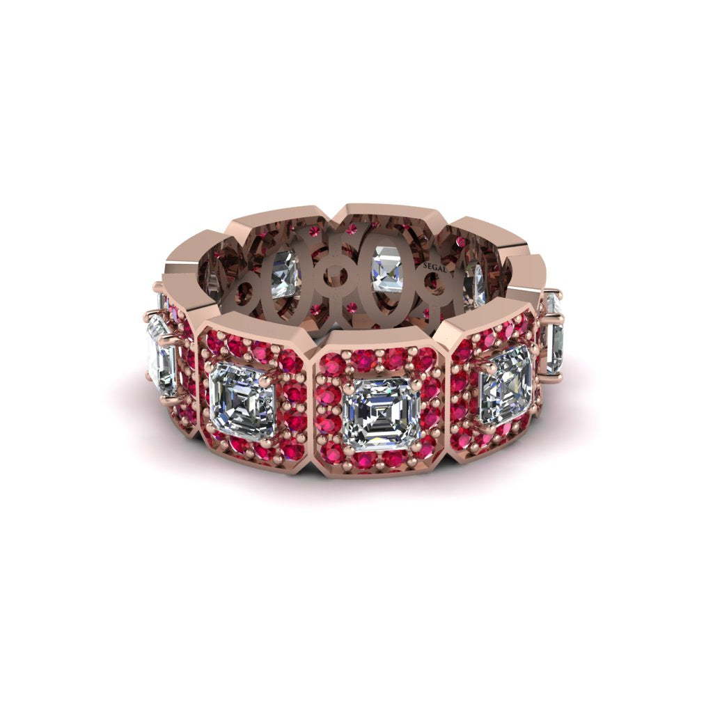 Emerald-Cut Diamond Eternity Wedding Ring - Fatima No. 47