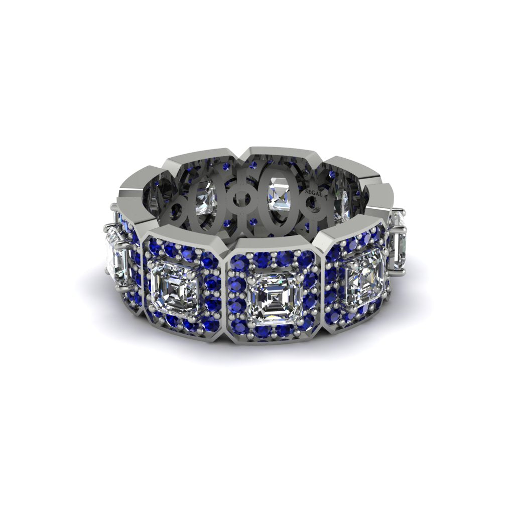 Emerald-Cut Diamond Eternity Wedding Ring - Fatima No. 63