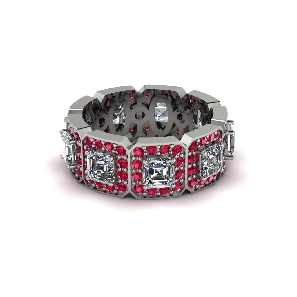 Emerald-Cut Diamond Eternity Wedding Ring - Fatima No. 48