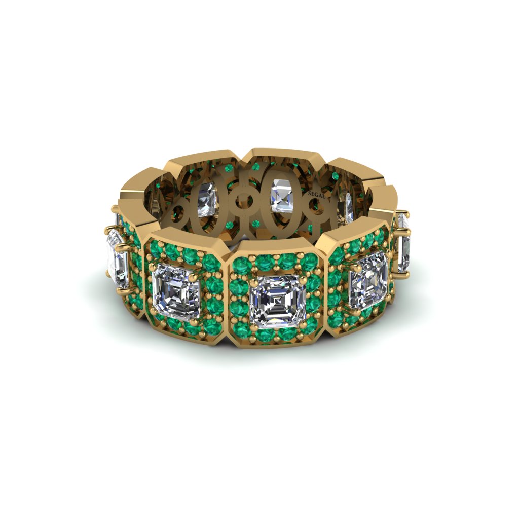 Emerald-Cut Diamond Eternity Wedding Ring - Fatima No. 16