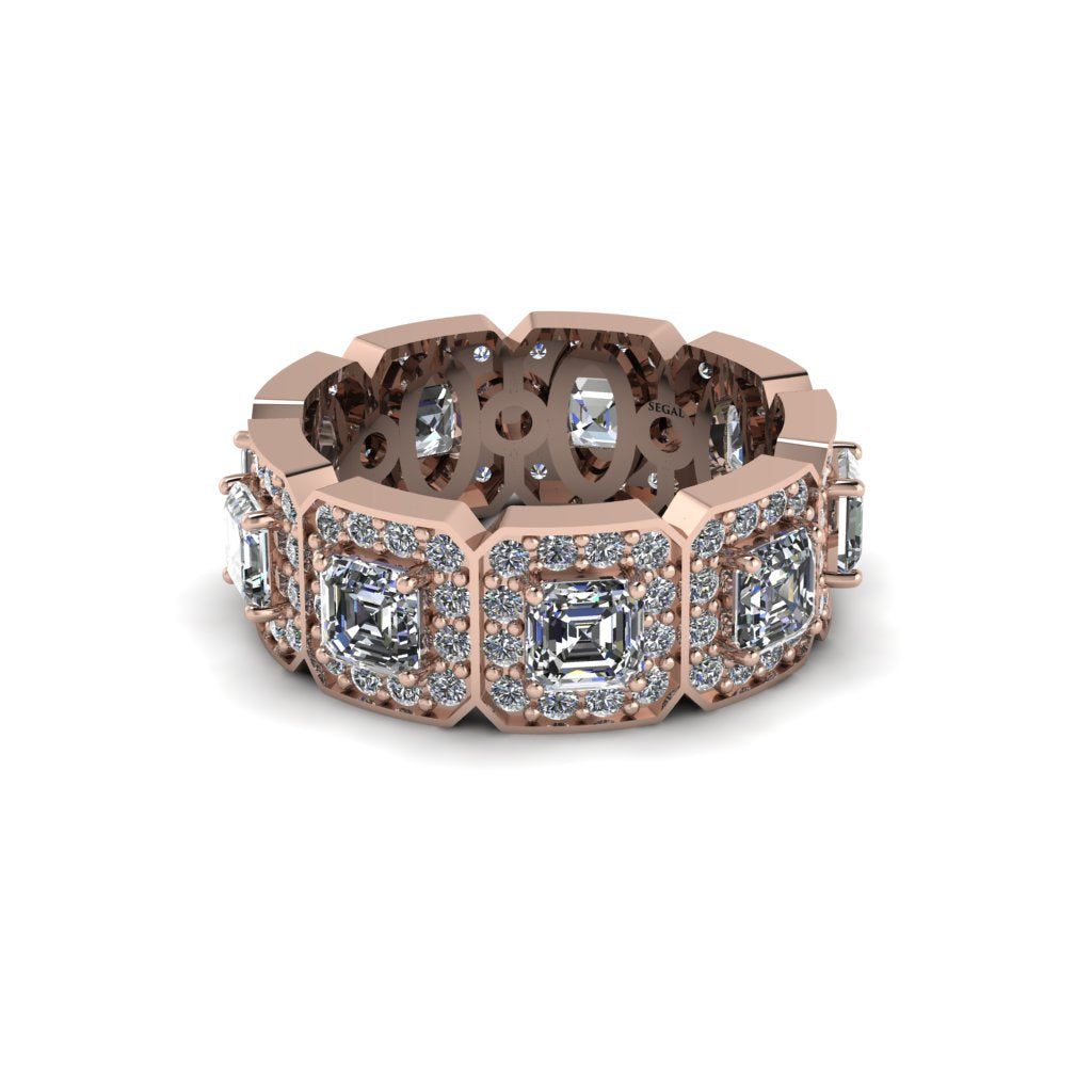 Emerald-Cut Diamond Eternity Wedding Ring - Fatima No. 2
