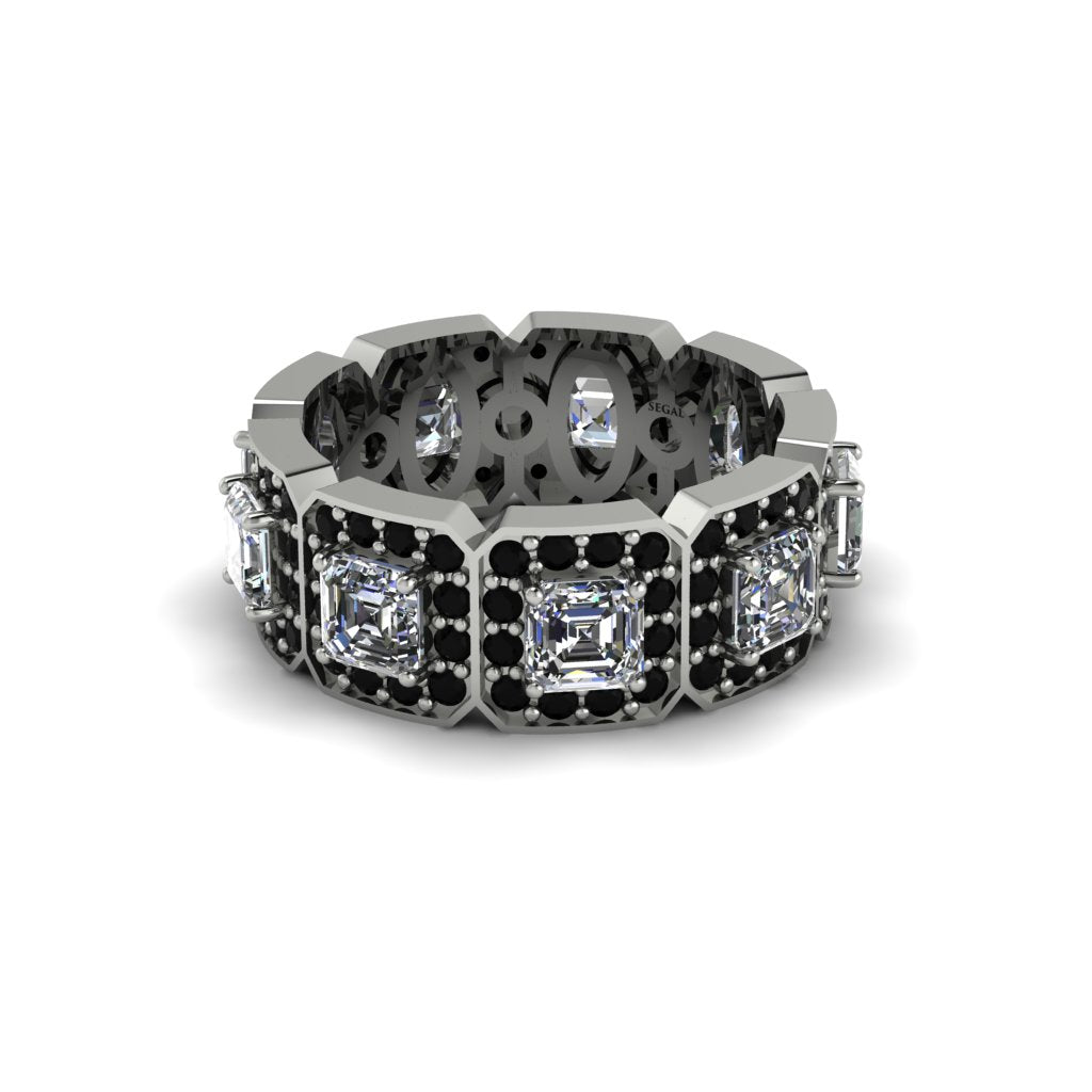 Emerald-Cut Diamond Eternity Wedding Ring - Fatima No. 33