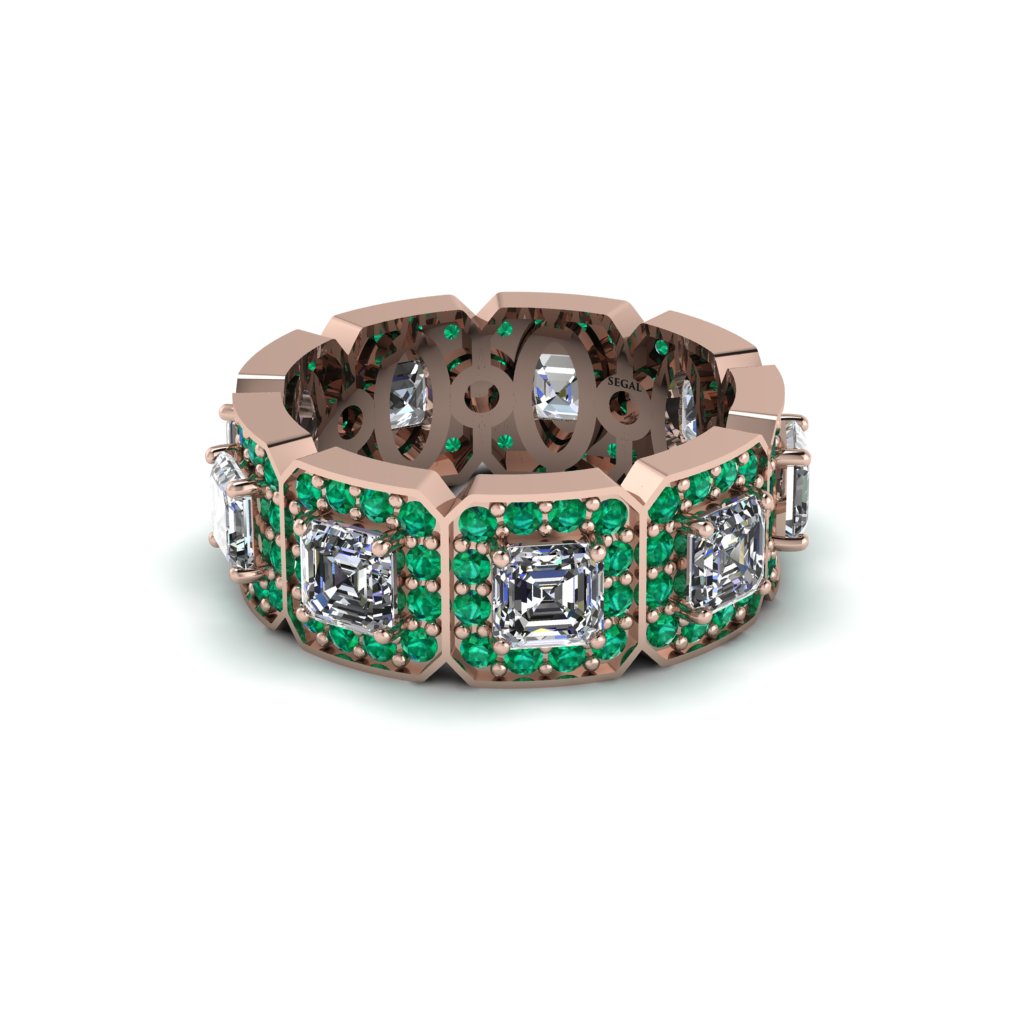Emerald-Cut Diamond Eternity Wedding Ring - Fatima No. 17