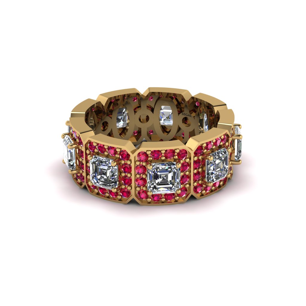 Emerald-Cut Diamond Eternity Wedding Ring - Fatima No. 46