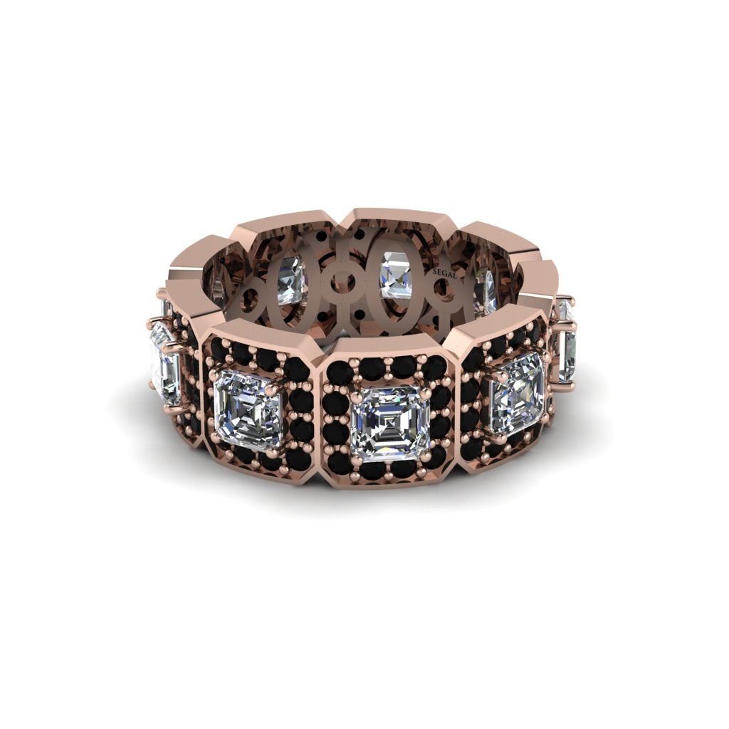 Emerald-Cut Diamond Eternity Wedding Ring - Fatima No. 32