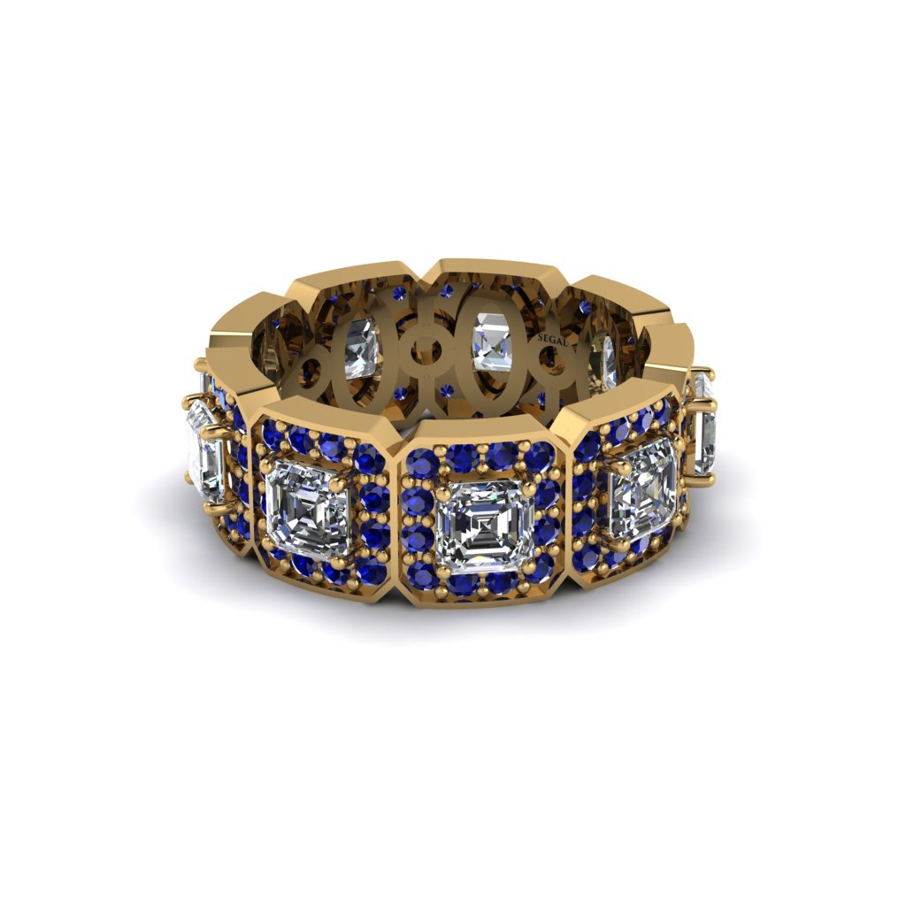 Emerald-Cut Diamond Eternity Wedding Ring - Fatima No. 61