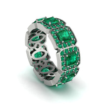 Emerald-Cut Emerald Eternity Wedding Ring - Fatima No. 21 image 1